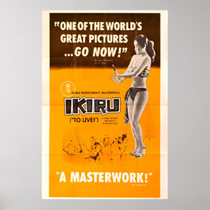 Ikiru 1952 cartel de película IMPRESIÓN A5-A1 Akir
