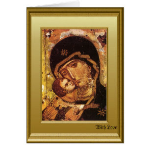 Ikon ortodoxo del Virgen María y del JES del niño