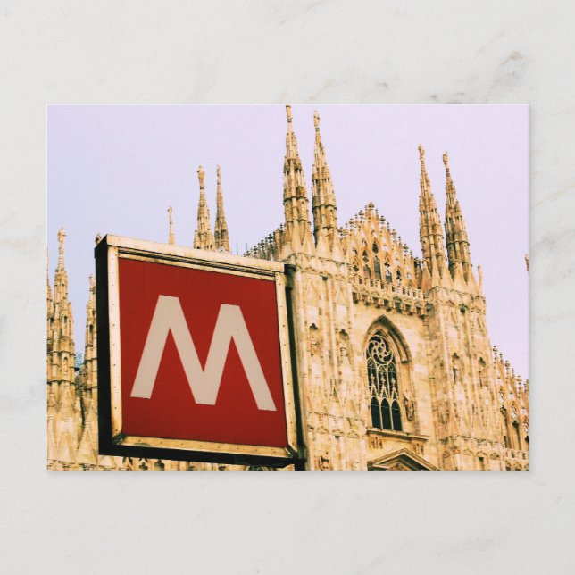 il Duomo a través del metro - Milán, Italia postal (Anverso)