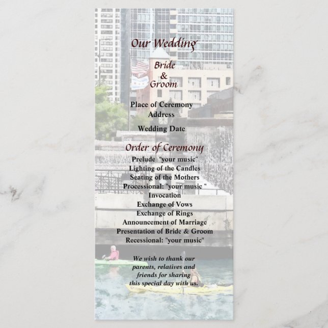 IL - Programa de Boda de Remo en el Río Chicago (Anverso)
