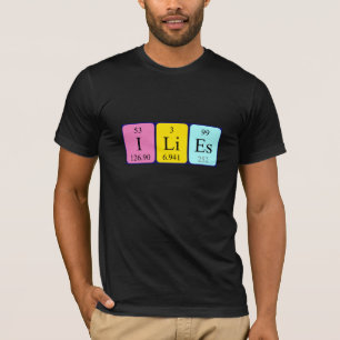 Ilies camisa de nombre de tabla periódica