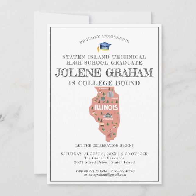 Illinois | Fiesta de Graduación para Universitario (Anverso)