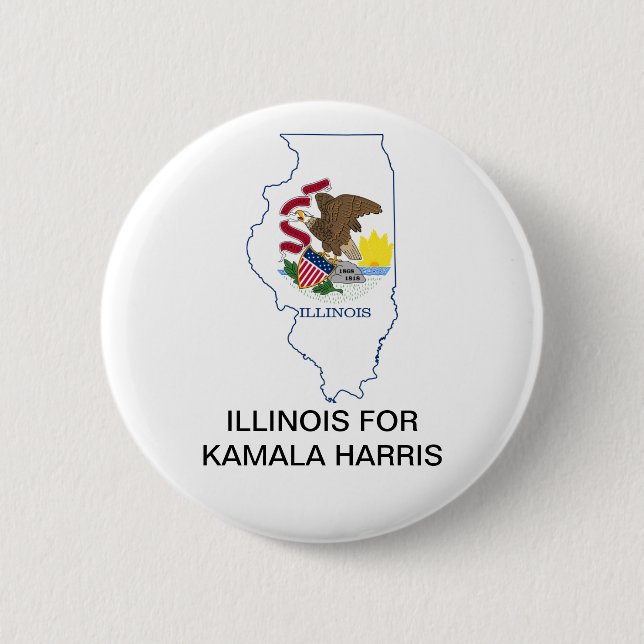 ILLINOIS para el botón Kamala Harris 2024 (Anverso)