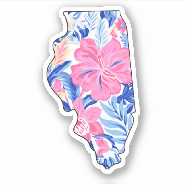 Illinois - Pegatina de verano - Lilly Inspired (Anverso)