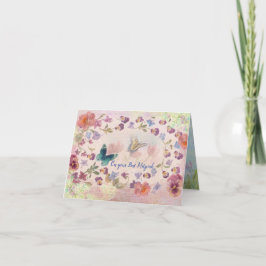 Illustrated Butterfly and Botanical  Note Card