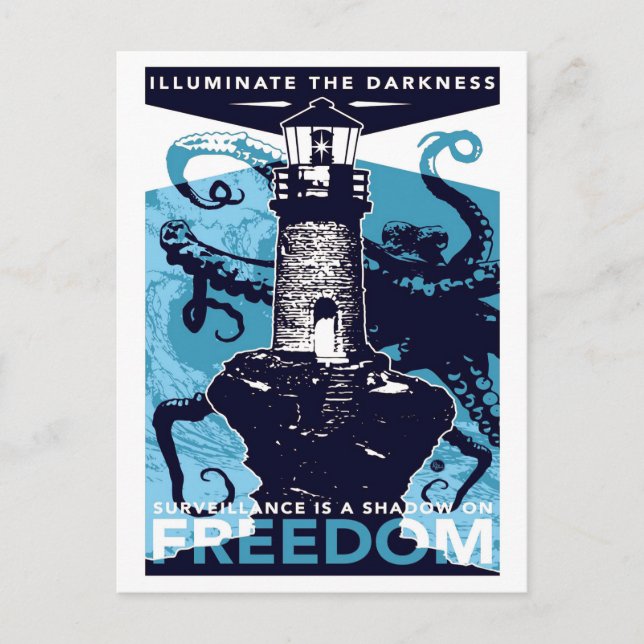 Iluminar la oscuridad, postal vintage (Anverso)