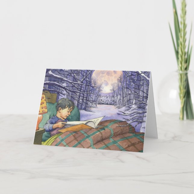 "Ilumine tarjeta de Navidad de la noche" (Anverso)