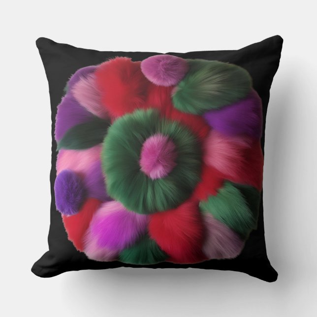 Ilusión de almohada única en negro de 20" (Anverso)
