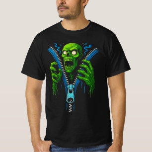 Ilusión de Cremallera Zombie   Camiseta Gráfica de