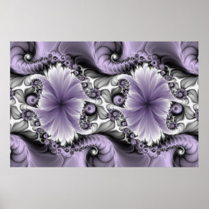 Ilusión de Lila Arte Floral Abstracto Fractal Fant