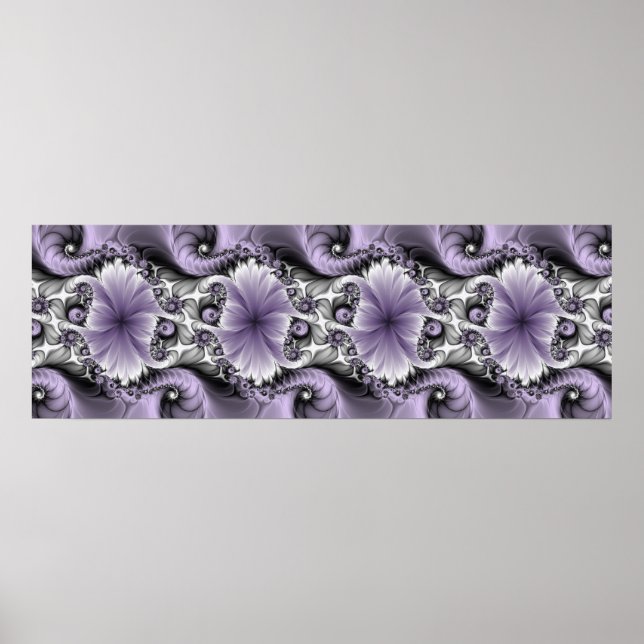 Ilusión de Lila Arte Floral Abstracto Fractal Fant (Frente)