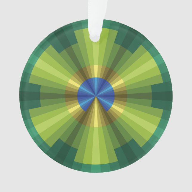 Ilusión de pavo real Ornamento acrílico (Anverso)