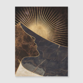 Ilusión de una mujer dorada con texturas de sol y 