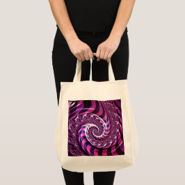 Ilusión en espiral rosa y negra en bolsa