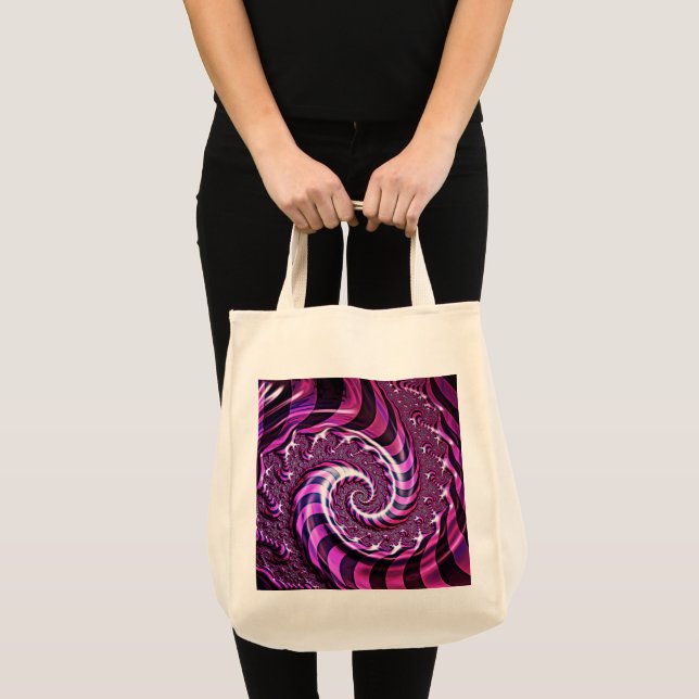 Ilusión en espiral rosa y negra en bolsa (Anverso (producto))