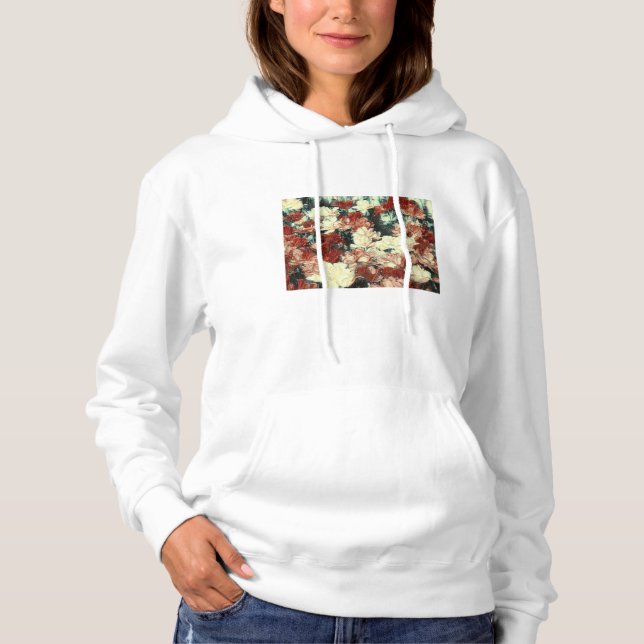 Ilusión floral Sudadera Básica con capucha con bla (Anverso)