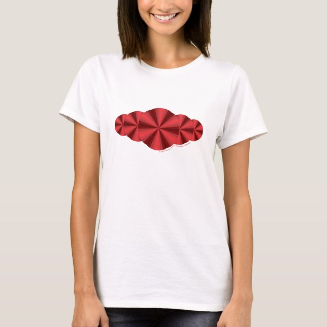 Ilusión óptica camiseta roja ligera para mujer (Anverso)