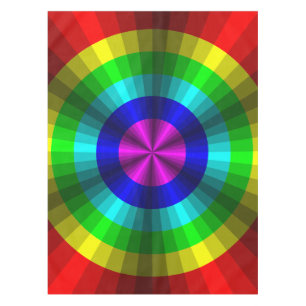 Ilusión óptica con manteles arcoiris