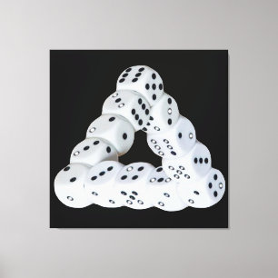 Ilusión óptica dados de impresión de lienzo estira