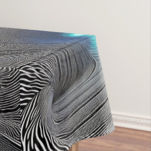 Ilusión óptica de estampado de cebra, mantel