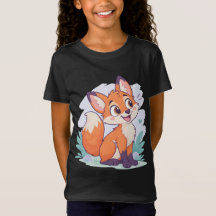 Ilustración adorable de zorro pequeño camiseta par