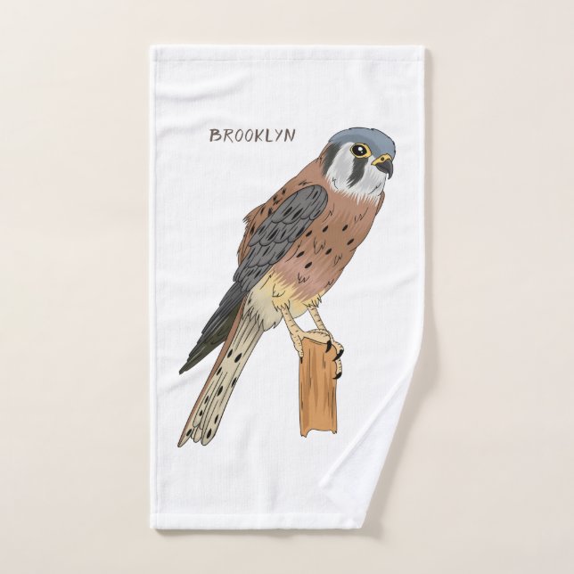 Ilustracion americano de aves de Kestrel (Toalla de mano)