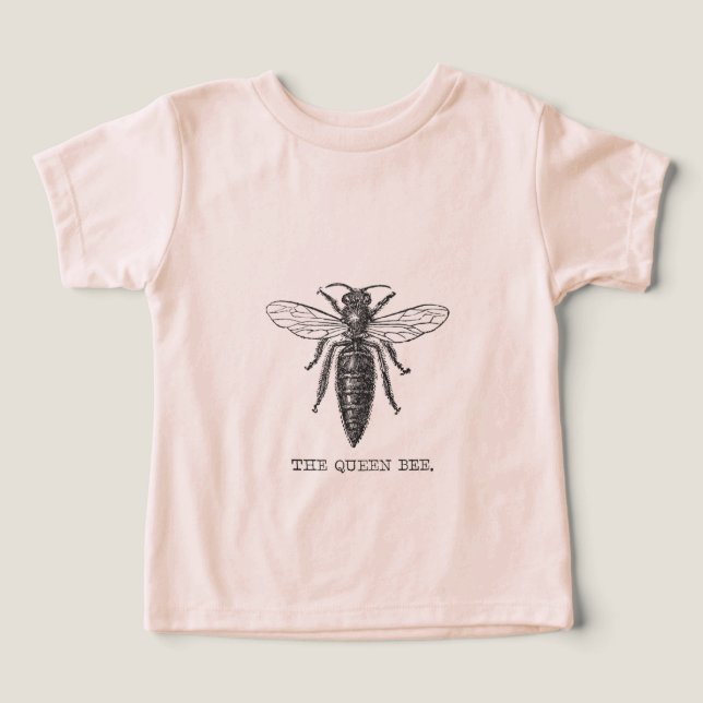 Ilustración antigua de insecto bug abeja reina (Diseño delantero )