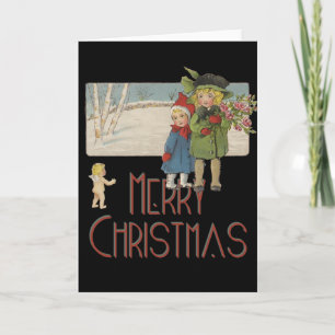 Ilustración Antigüedad Infantil Navidad 1920