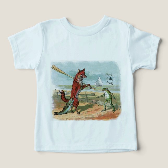 Ilustracion antiguo de pesca de rana Fox (Diseño delantero )