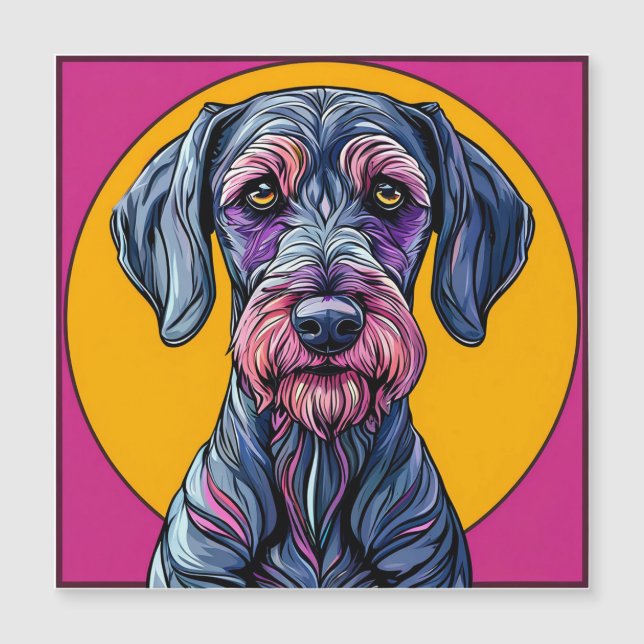 Ilustración artística colorida de un perro contra  (Anverso)