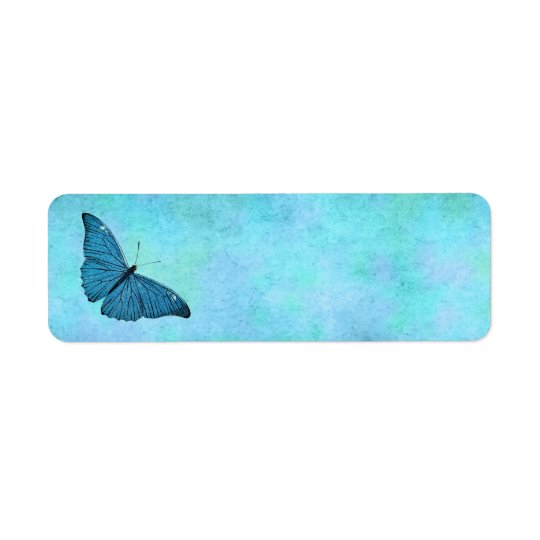 Ilustracion azul verde azulado de los 1800s de la etiqueta de remitente