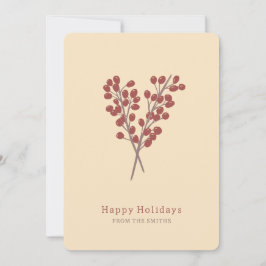 ilustración bayas rojas planta de navidad vintage