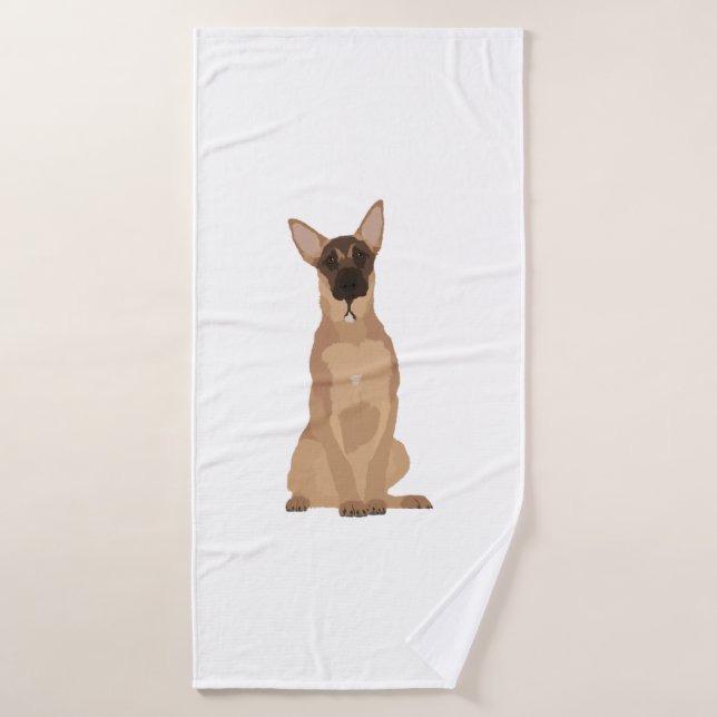 ¡Ilustracion belga malinois! (Toalla de baño)