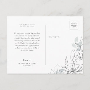 Ilustracion botánico Gracias postal