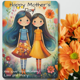 Ilustracion caprichoso de dos chicas Día de la Mad