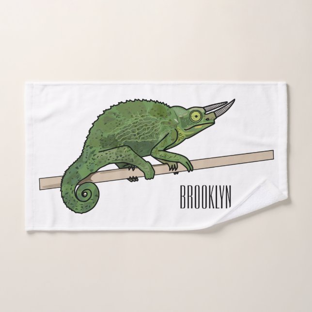 Ilustracion chameleon personalizado de Jackson (Toalla de mano)