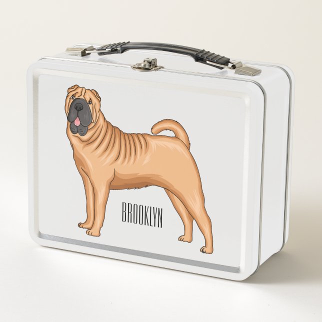 Ilustracion chino de personalizado de perro Shar-P (Anverso)