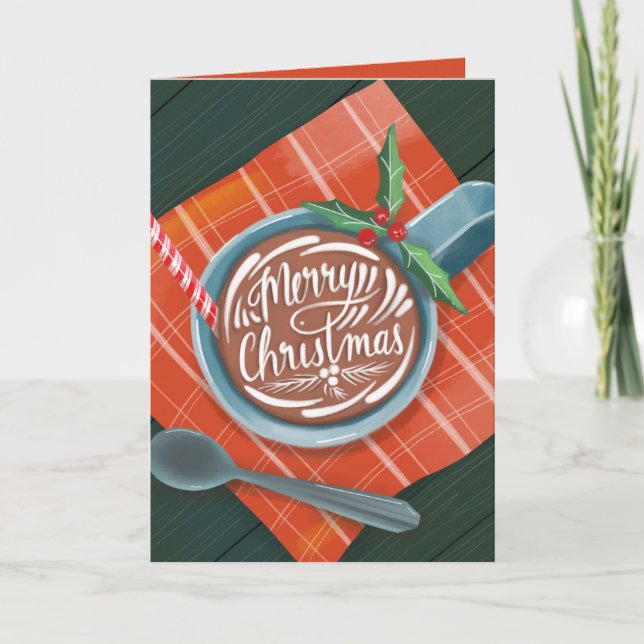 Ilustracion clásico de cacao Feliz Navidad Mug (Anverso)