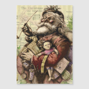 Ilustracion clásico Merry Santa Claus Tree