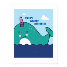 Ilustracion colorido de Narwhal - Arte de animales