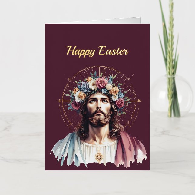 Ilustracion cristiano Cristo de la floral de Pascu (Anverso)