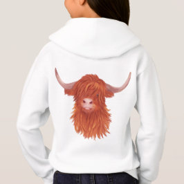 Ilustracion Cute Naranja Highland Cow