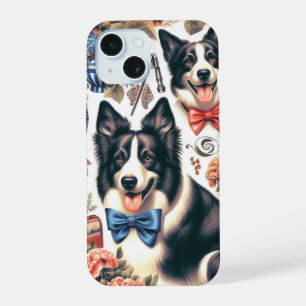 Ilustracion Cute Vintage Border Collie
