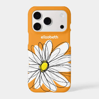 Ilustracion Daisy Floral de moda - amarillo naranj
