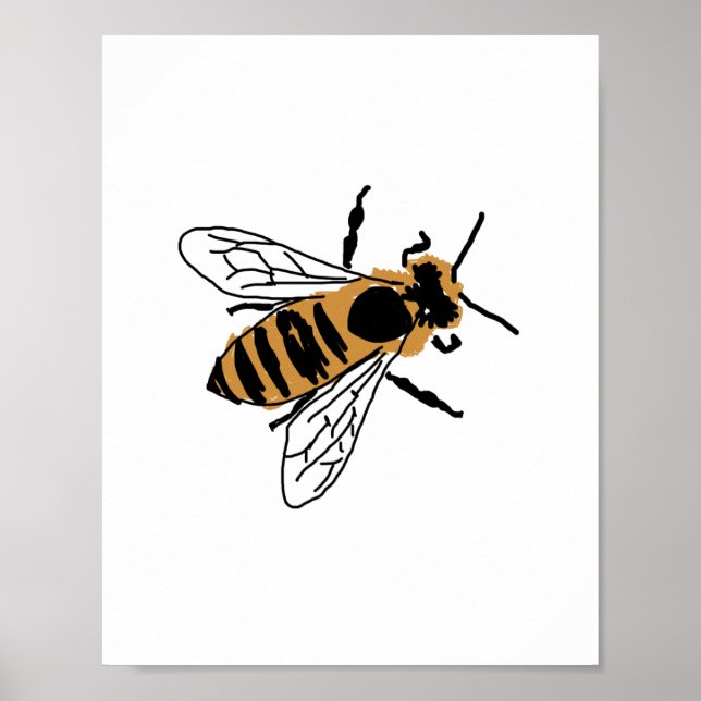 Ilustración de abeja melífera Arte de pintura de a (Frente)