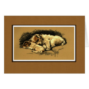 Ilustracion de abrazo de dos perros