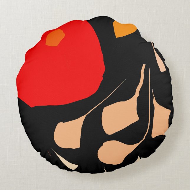 Ilustracion de amor floral Almohada redonda (Reverso)