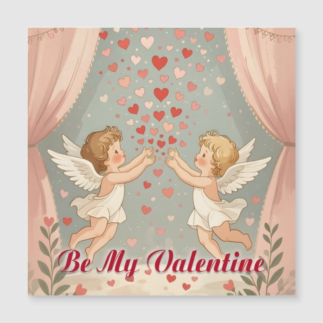 Ilustración de ángeles querubines para San Valentí (Anverso)