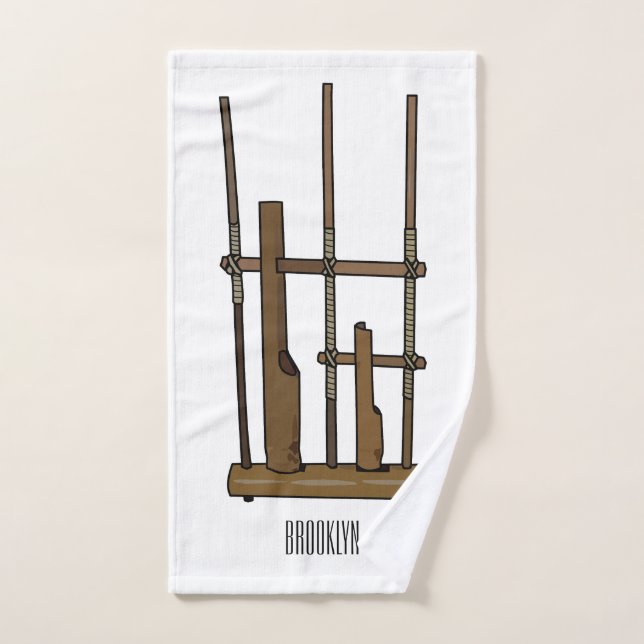 Ilustracion de Angklung personalizado (Toalla de mano)