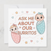 Ilustración de anuncio de burrito de bebé gemelo l